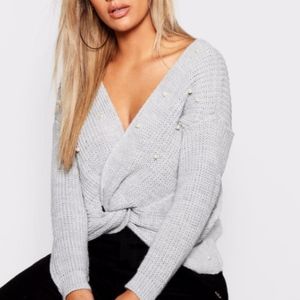 Plus Pearl Twist Front Jumper